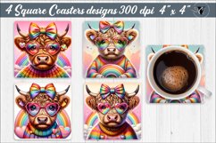Square Coaster bundle | Funny Cow coaster Product Image 5