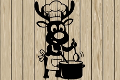 Funny reindeer stencil silhouette SVG Product Image 1
