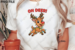 Funny Reindeer Lights T-Shirt Design Product Image 2