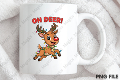 Funny Reindeer Lights T-Shirt Design Product Image 4