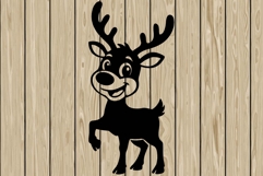 Funny reindeer stencil silhouette SVG Product Image 1