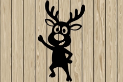 Funny reindeer stencil silhouette SVG Product Image 1