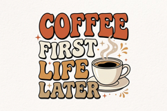 Funny retro coffee quote PNG Product Image 1