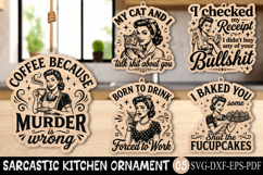 Funny Retro Housewife Cut File, Sarcastic Kitchen Ornament Product Image 1
