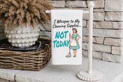 Funny Retro Housewife Kitchen Towel, Laundry Wine Quotes PNG Product Image 2