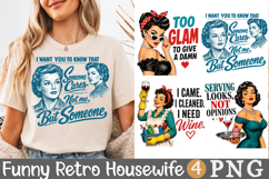 Funny Retro Housewife PNG, 1950s Sarcastic Woman Sublimation Product Image 1
