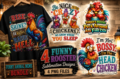 Funny Rooster with Sarcastic Quotes, Funny Animal Meme Product Image 1