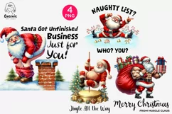 Funny Sarcastic Santa Claus Quotes Png, Sarcasm Christmas Product Image 1