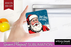 Funny Santa Xmas Magnet Sublimation Christmas Square Magnet Product Image 1