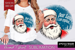 Funny Santa Xmas Round Tshirt Background Christmas PNG Product Image 1