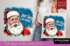 Funny Santa Xmas Tote Bag Christmas Tote Bag PNG Sublimation Product Image 1