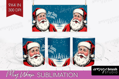 Funny Santa Xmas Mug Wrap Christmas Mug PNG Sublimation Product Image 1