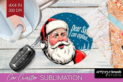 Funny Santa Xmas Car Coaster Christmas Coaster PNG Product Image 1