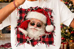 Funny Santa Claus Christmas PNG, Buffalo Plaid Santa Sublima Product Image 3
