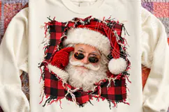 Funny Santa Claus Christmas PNG, Buffalo Plaid Santa Sublima Product Image 4
