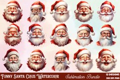Funny Santa Claus Watercolor Clipart, Funny Santa Claus Clipart, Funny Santa Claus Clipart Bundle, Funny Santa Claus Watercolor, Watercolor Funny Santa Claus, Funny Santa Claus Sublimation, Funny Santa Claus, Funny Santa Claus Clip Art, Funny Santa Claus 