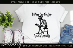 Funny Mental Health SVG Coffee & Anxiety Sarcastic T-shirt Product Image 9