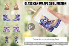 Sarcastic Camping Gear Glass Can Product Image 1