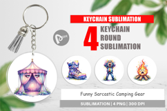 Sarcastic Camping Gear Keychain Product Image 1