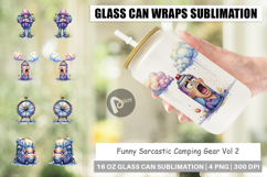 Sarcastic Camping Gear Glass Can Product Image 1