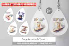 Funny Sarcastic Coffee Art Earring Product Image 1