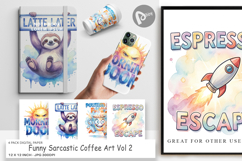 Sarcastic Coffee Art Digital Paper Product Image 1