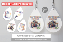 Funny Sarcastic Gear Quotes Earring Product Image 1