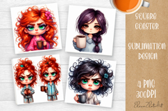 Funny Sarcastic Grumpy Face. Coaster Sublimation Design Product Image 1