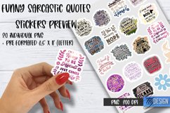 Funny Sarcastic Quotes Stickers. Sarcastic Quotes PNG. vol.3 Product Image 1