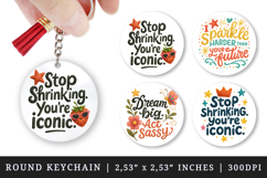 Funny Sassy Quote round keychain pintable sublimation design Product Image 1