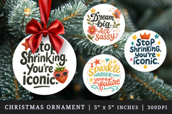 Funny Sassy Quote round ornaments sublimation design Product Image 1
