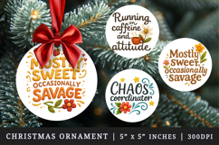 Funny Sassy Quote round ornaments sublimation design Product Image 1