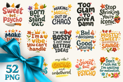 Funny Sassy Quote clipart printable sublimation bundle png Product Image 1