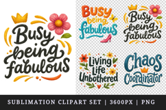 Funny Sassy Quote clipart printable sublimation design png Product Image 1