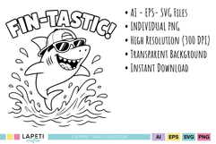 Shark week inspired children's shirt graphics
