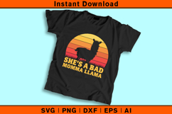 Funny She’s A Bad Momma Llama SVG Retro Design Product Image 2