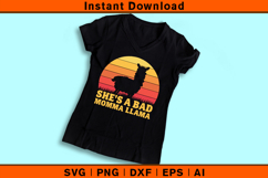 Funny She’s A Bad Momma Llama SVG Retro Design Product Image 3