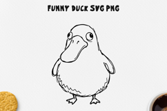 Cute Duck Doodle Clipart PNG SVG Product Image 1