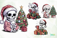 Funny Skeleton Christmas Clipart Product Image 1
