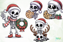 Funny Skeleton Christmas Clipart Product Image 1