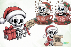 Funny Skeleton Christmas Clipart Product Image 1