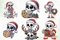 Funny Skeleton Christmas Clipart Product Image 4