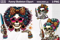 Funny Skeleton Clipart | Skeleton Sublimation Product Image 1
