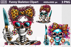 Funny Skeleton Clipart | Skeleton Sublimation Product Image 1