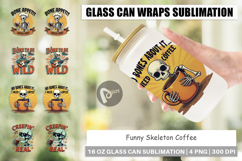 Glass Can Halloween Skeleton Coffee Product Image 1