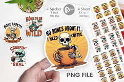 Halloween Skeleton Coffee Sticker Product Image 1