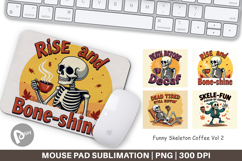 Mouse Pad Halloween Skeleton Coffee Product Image 1