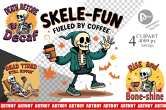 Halloween Skeleton Coffee Clipart Product Image 1