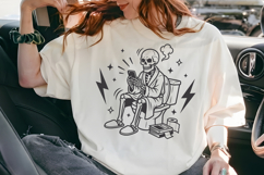 Funny Skeleton Dad on Toilet SVG, Scrolling Phone Bathroom Product Image 6