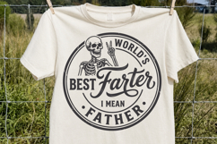 World's Best Farter I Mean Father SVG, Funny Skeleton Dad SV Product Image 2